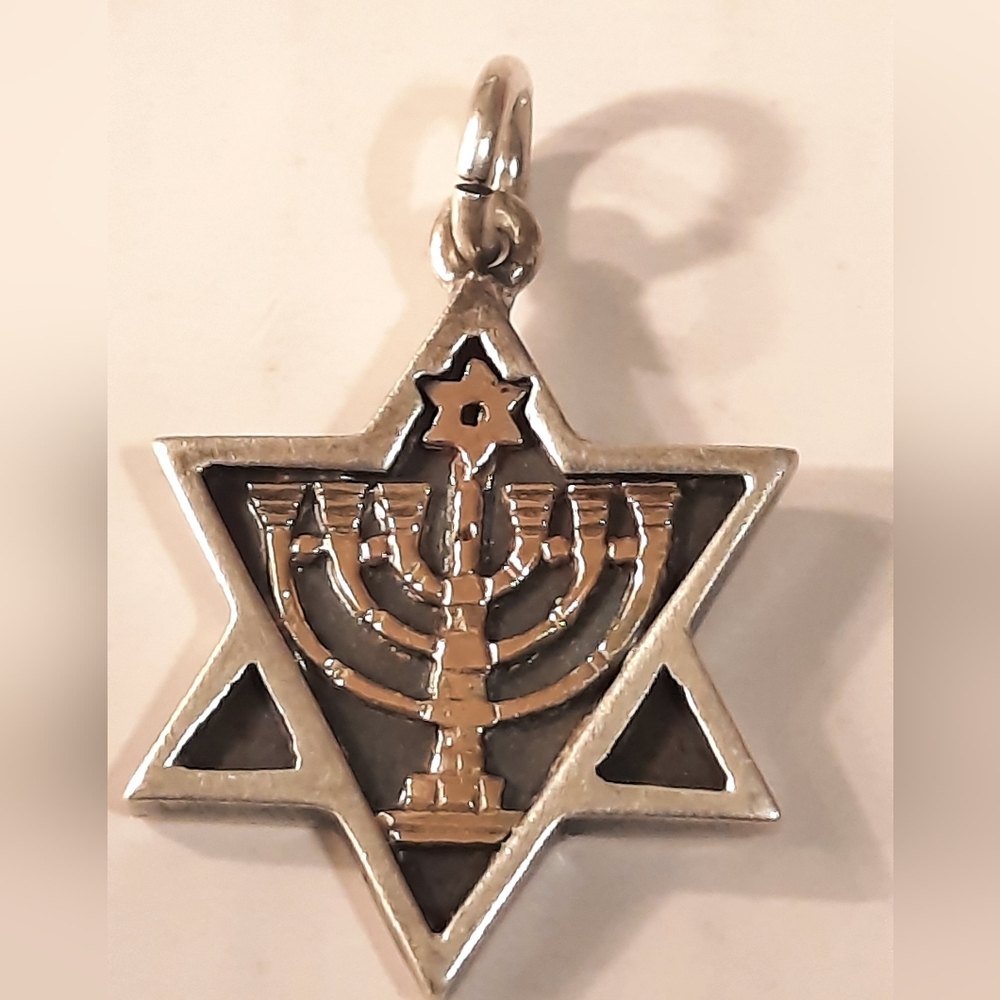 Gold 14K and Silver 925 Star of David Pendant